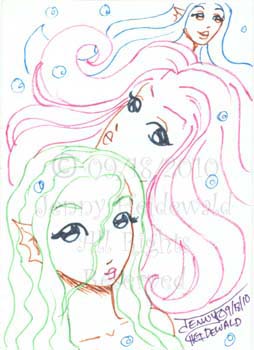 Manga Mermaids Under the Sea by Jenny Heidewald
