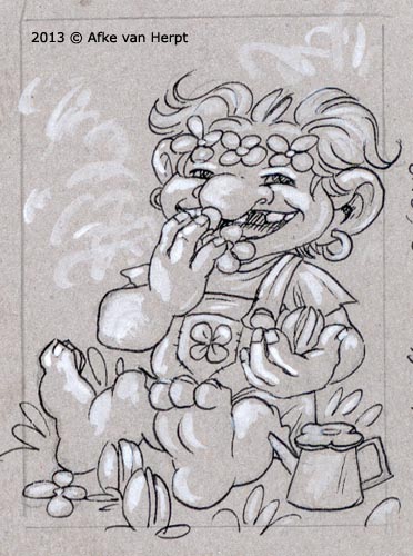 Troll eating flowers by Afke
