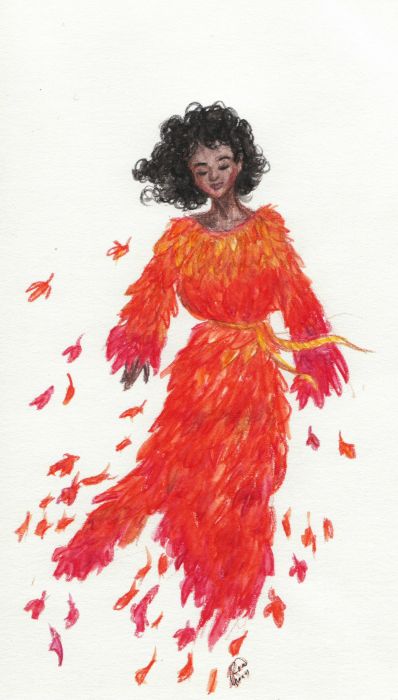 Dress of coloured leaves by K. Romanova