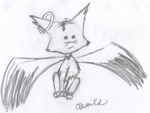 my flying cat with a halo by Alexxis Lohman