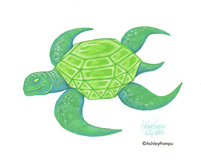 Emerald Sea Turtle by Vashley