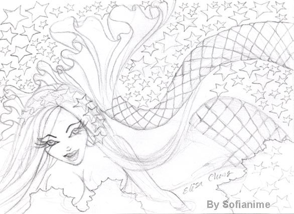 Mermaid beneath the pretty stars by Elisa Chong