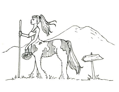 Gypsy Vanner Centaur, Ink by Ellen Million