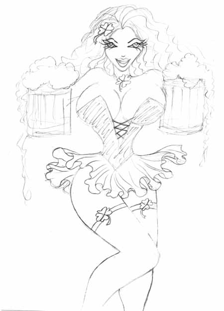 Sexy Irish Barmaid by Elisa Chong
