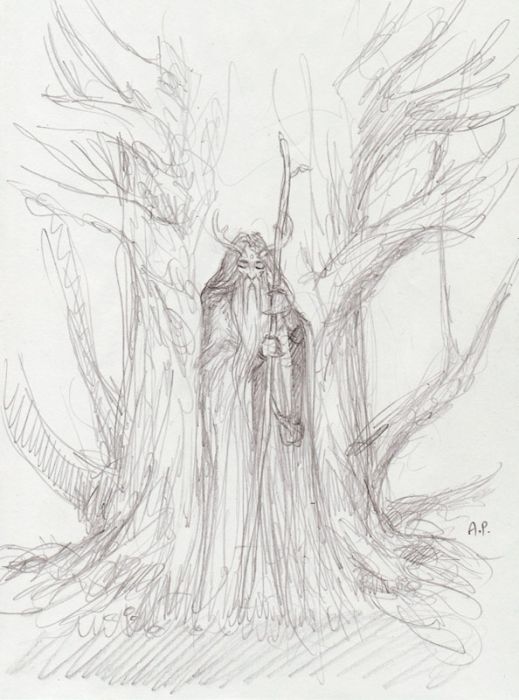 Oak Druid Dreaming#1 by aaron pocock