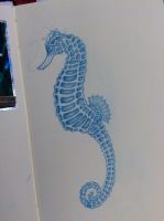 The blue seahorse