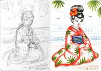 Geisha on the Beach