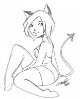 Nekomata (Cat person with a forked tail)