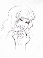 the lady and her cat