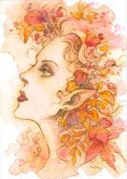 Fall Leaves in Her Hair