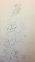 Butterfly and Roses