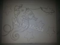 Chinchilla Cowboy-chinchilla, riding a seahorse, lassoing stars
