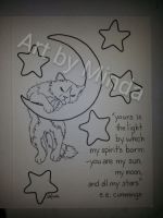 Sleeping Kitten-She was the moon and the stars