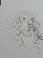 Angel with roses