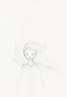 Winter fairy with violet eyes