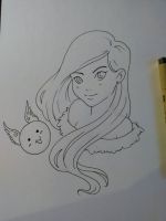 Long haired beauty and her Green friend (to be finished)
