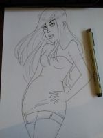 Red Dress Black Stockings (to be finished)