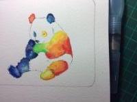 The panda with the weirdest colors