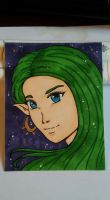 Green hair beauty