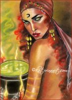 A Witch cooking up potions