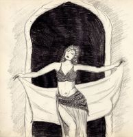 Bellydancer with veil