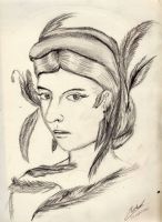 Lady covered in feathers
