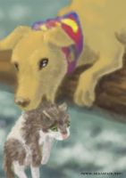 Super Dog Saving a Kitty Cat