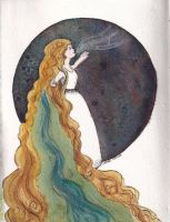 Her magical hair - flowing.