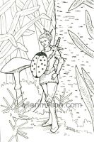 Ladybug Warrior - inked