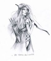 Hot female bow hunter