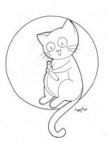 Cat holding a hot dog