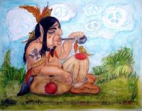 Little Bird smokes the peace