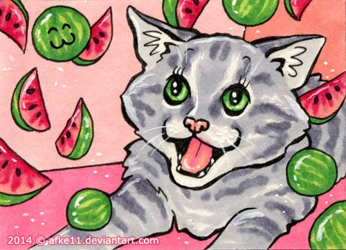 Watermelon Kitten! by Afke