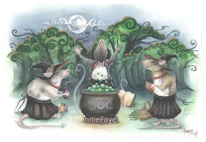 Trio of Rat Witches by Connie Faye
