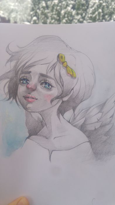 Angel with Striking Blue Eyes by Unky Lastrange
