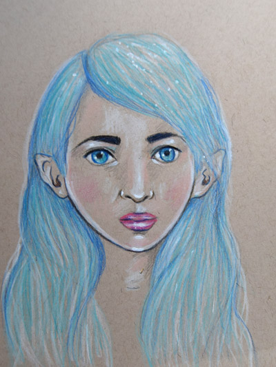 Turquoise Blue girl  by linzi fay