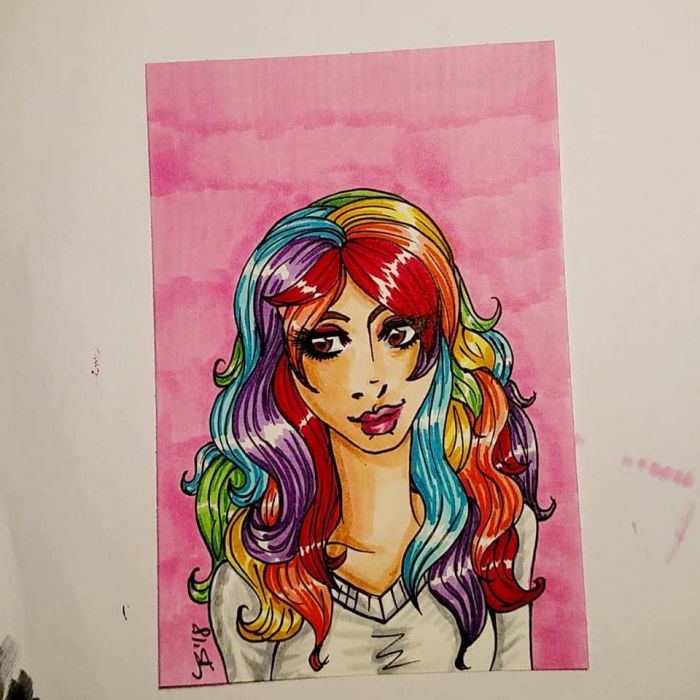 Rainbow Hair II by Geeky Bat