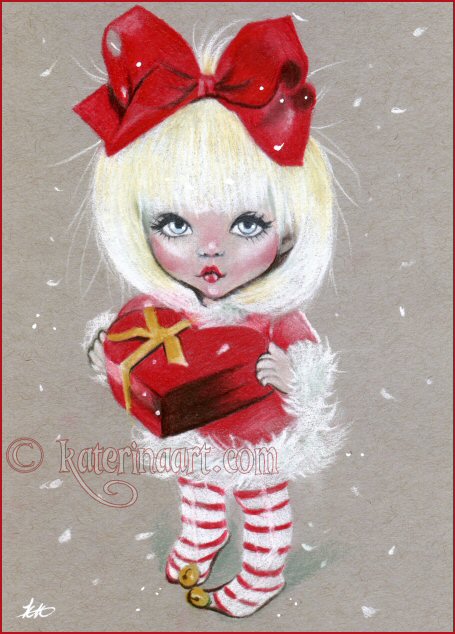 She holds the Christmas Heart by katerina Koukiotis