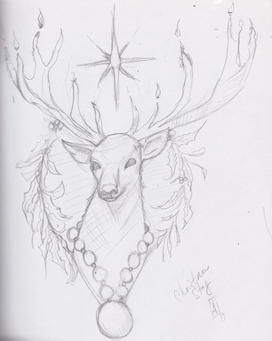 Christmas Stag Bust by Tam