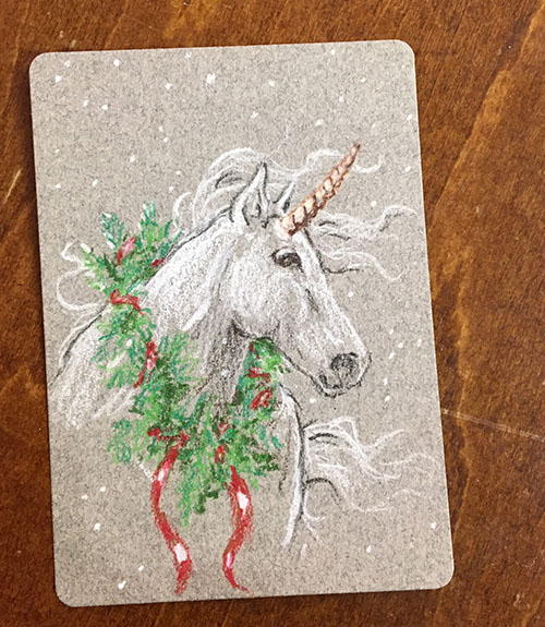 Christmas Unicorn by Ellen Million