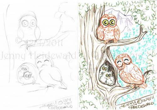 Owls by Jenny Heidewald