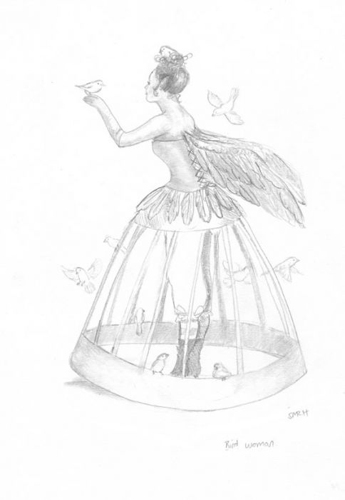 Bird Woman/faery by Sue Rundle-Hughes