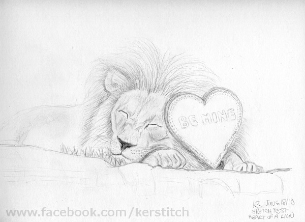 Heart of a Lion by KerStitch by Kerrie (Loopyker) Rusk